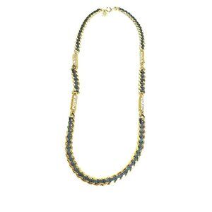 Dana Buchman Vintage Necklace Leather Gold Toned